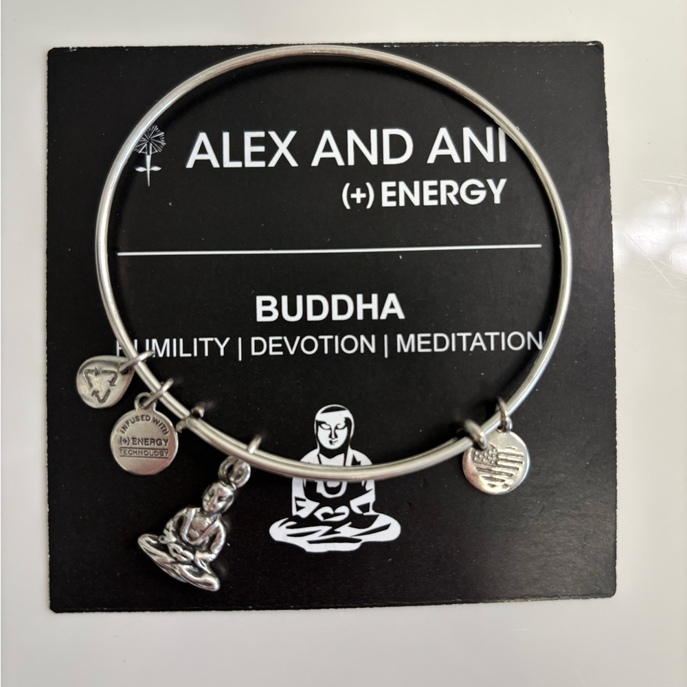 Alex and Ani Silver Enlightened Buddha Bracelet